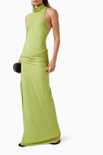 Aidana Gathered-waist Dress in Jersey