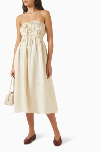 فستان مايا متوسط الطول بكشكش