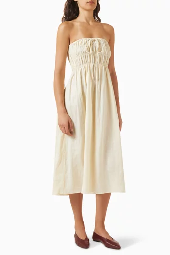 فستان مايا متوسط الطول بكشكش