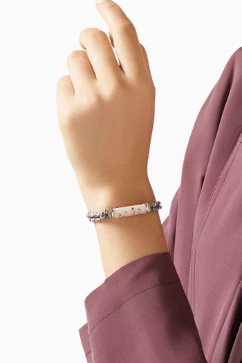 Tube Opal & Diamond Bracelet in 10kt Gold