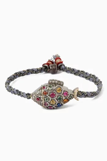 Fish Sapphire & Diamond Bracelet in 10kt Gold