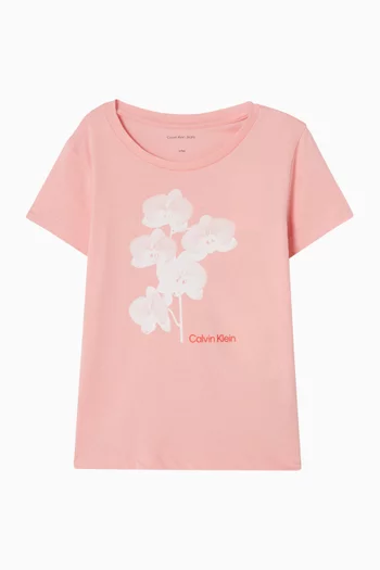 Flower-print T-shirt in Cotton