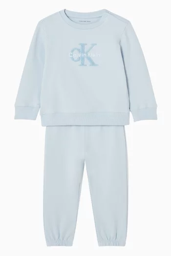 طقم سويت شيرت وبنطال رياضي قطن تيري