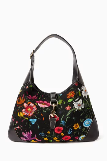 حقيبة كتف جاكي قنب بنقشة زهور