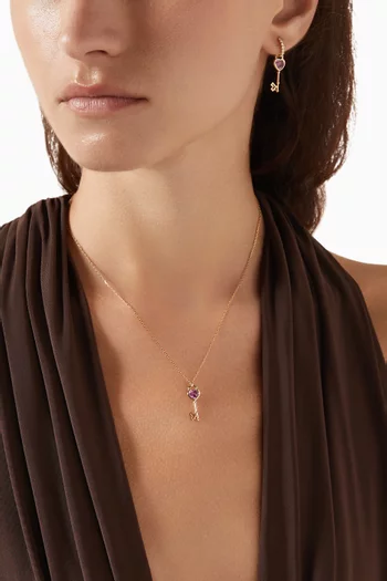 قلادة كي اوف لوف مرصعة بالياقوت ذهب عيار 18