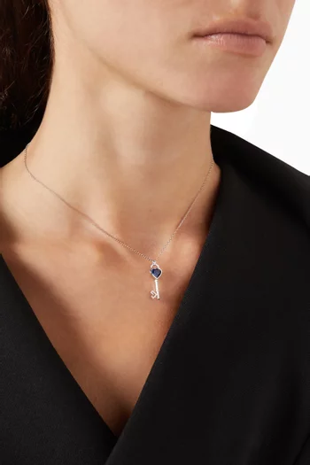 قلادة كي اوف لوف مرصعة بحجر كيانيت ذهب أبيض عيار 18