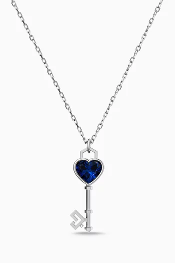 قلادة كي اوف لوف مرصعة بحجر كيانيت ذهب أبيض عيار 18