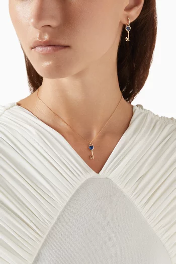 قلادة كي اوف لوف مرصعة بحجر كيانيت ذهب عيار 18