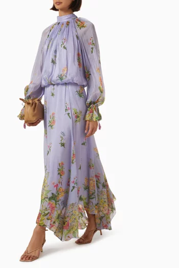 فستان نايلا بحافة قصيرة من الأمام وطويلة من الخلف شيفون