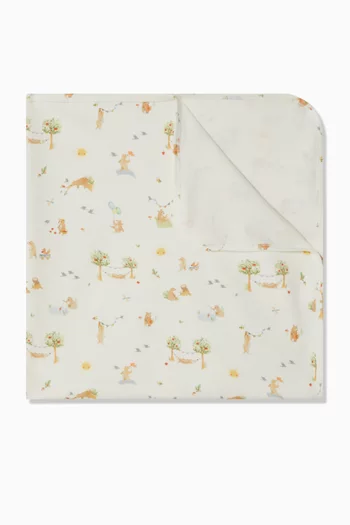 Bear Print Bunny Rug in Organic Cotton