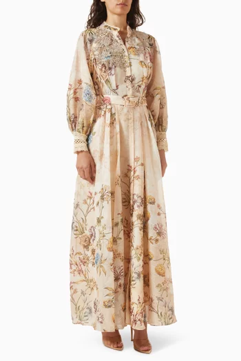 pankaj & nidhi long-sleeve maxi dress CUSP RUFFLE MAXI DRESS