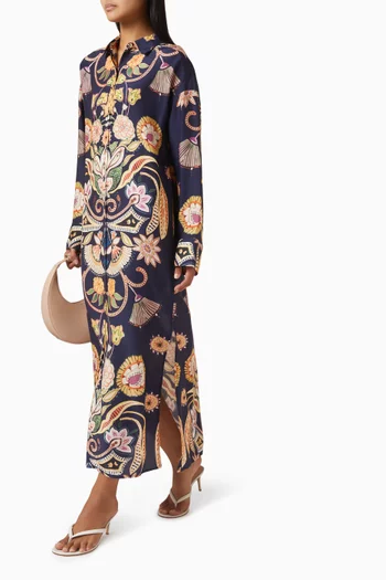 فستان مارني بنقشة حرير رايون