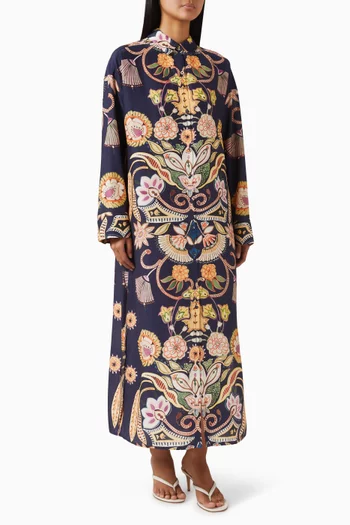 فستان مارني بنقشة حرير رايون