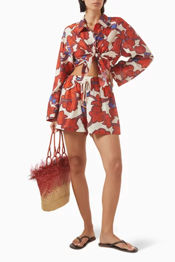 قميص نيكو للشاطئ بنقشة