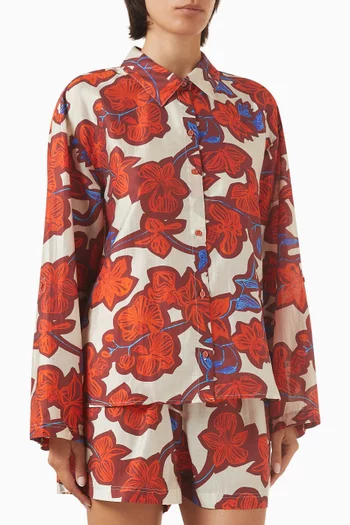 قميص نيكو للشاطئ بنقشة