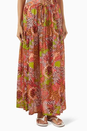 تنورة هيلاري طويلة بنقشة