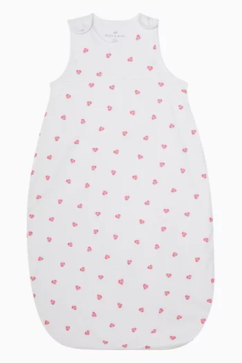 Pink Heart Sleeping Bag in Bamboo & Cotton