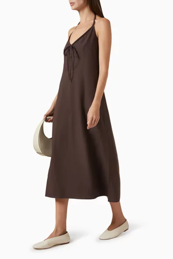 Seamed Halterneck Dress in Organic Cotton