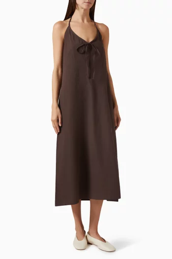 Seamed Halterneck Dress in Organic Cotton