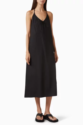 Seamed Halterneck Dress in Organic Cotton