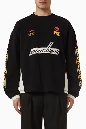 تي شيرت بطبعات سباق التعرج نسيج قطن متشابك