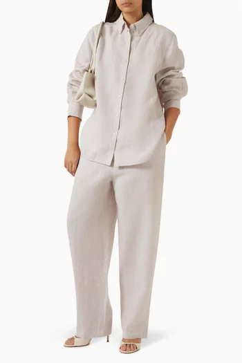 قميص كتان بأزرار