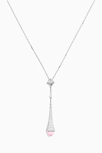 Cleo Diamond Teardrop Pendant Necklace in 18kt White Gold