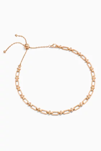 Tip-Top Link Diamond Collar Necklace in 18kt Rose Gold