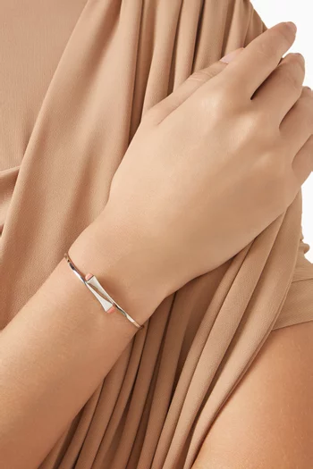 Cleo Pink Coral Slip-on Bracelet in 18kt White Gold