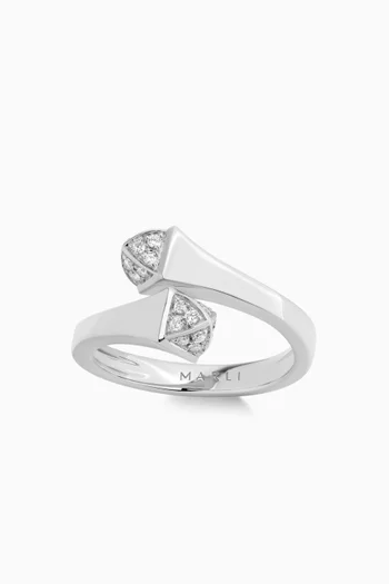 Cleo Slim Diamond Pyramid Ring in 18kt White Gold