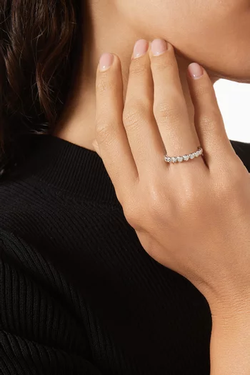 Bezel Set Diamond Band Ring in Sterling Silver