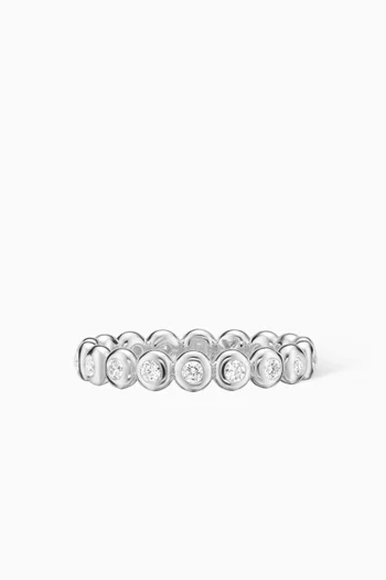 Bezel Set Diamond Band Ring in Sterling Silver
