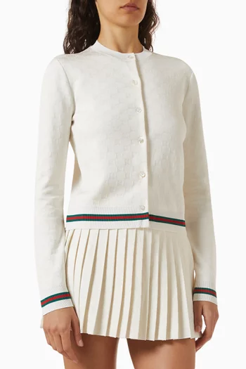 كارديغان بنقشة شعار حرفي GG‏ نسيج جاكار