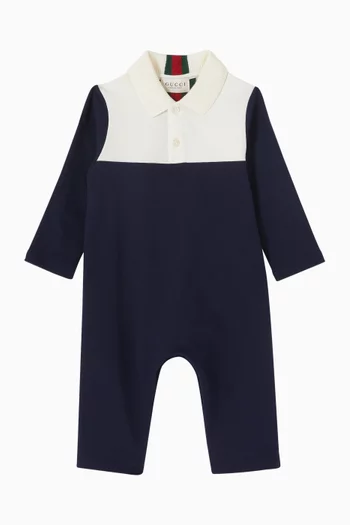 Polo Sleepsuit in Cotton