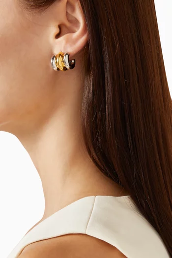 Triple Ridge Oversized Studs in Stainless Steel