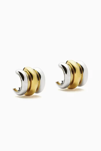 Triple Ridge Oversized Studs in Stainless Steel