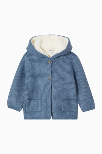 Marl Knitted Hooded Jacket