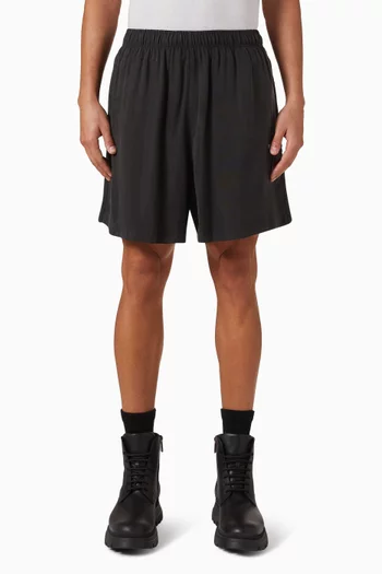 Ribbed Cupro Wide-leg Shorts