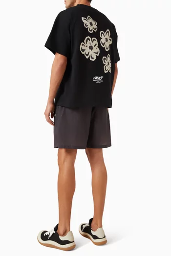 Hibiscus Oversized T-shirt in Cotton-jersey
