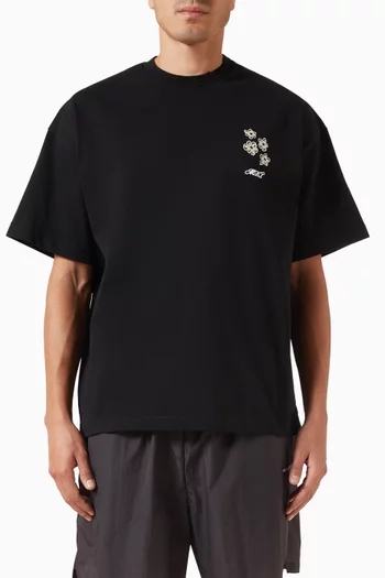 Hibiscus Oversized T-shirt in Cotton-jersey