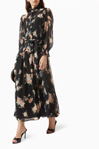 Floral-print Tie-waist Dress