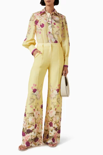 Floral-print Shirt & Pants Set