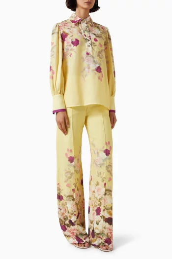 Floral-print Shirt & Pants Set