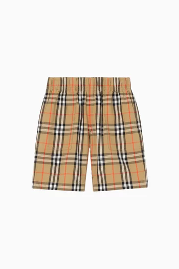 Check Trent Shorts in Cotton