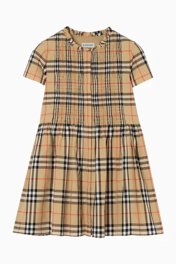Check Dress in Cotton
