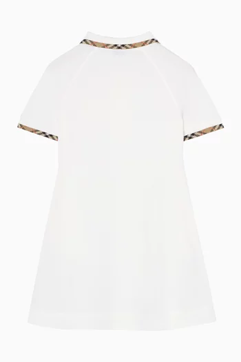 Check-Trim Polo Dress in Cotton