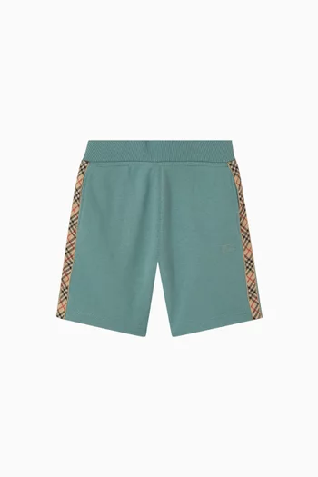 Check Trim Shorts in Cotton