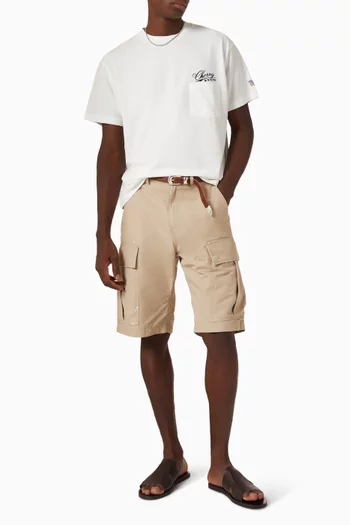 Wide Leg Cargo Shorts in Cotton Ripstop