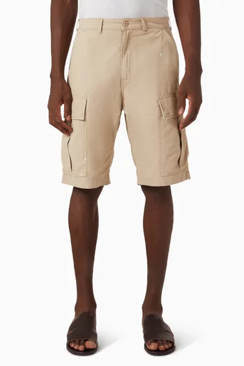 Wide Leg Cargo Shorts in Cotton Ripstop