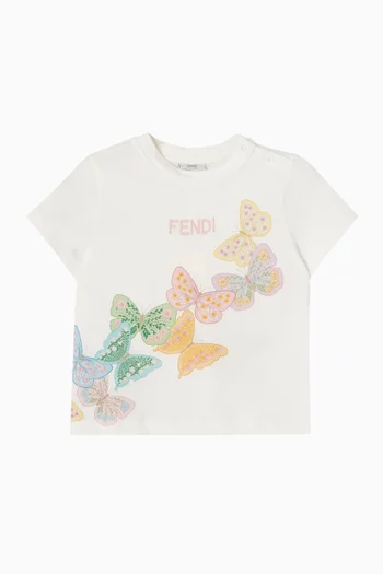 Butterfly-print T-shirt in Cotton